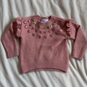 The Children's Place Pink Sweater with Gold Heart Details